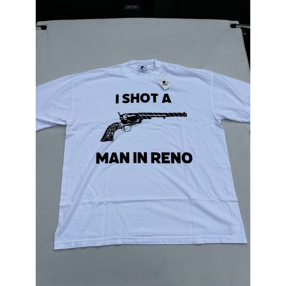 Warren Lotas I Shot A Man In Reno T Shirt XXL White Graphic Print Tee - Picture 1 of 11